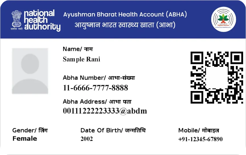 ABHA Card PVC card design