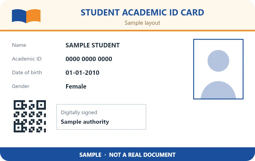 APAAR ID Card PVC card — front design