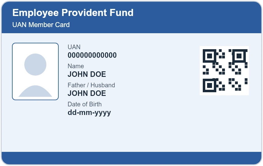 EPF / UAN Card PVC card — front design